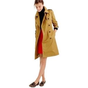 J Crew City Trench Coat Jacket Size 8 Nut Brown